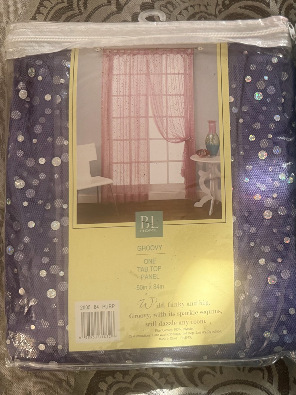 Purple sequin curtain